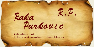 Raka Purković vizit kartica